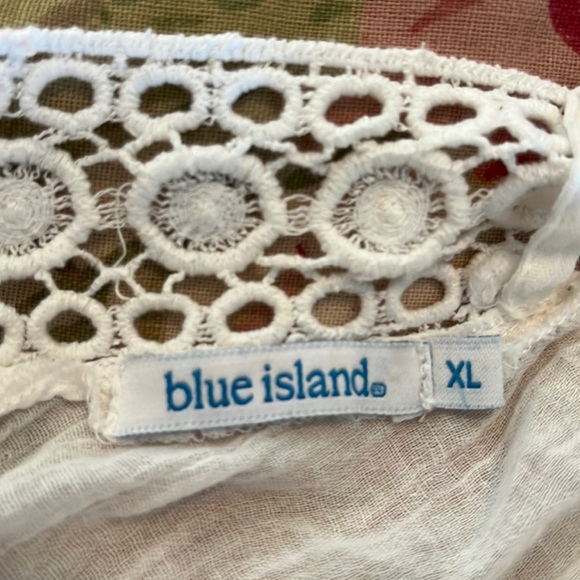 BLUE ISLAND Size XL Swim Coverup Ethereal Embroidered V-Neck Gauzy Lightwgt NEW - Picture 13 of 16